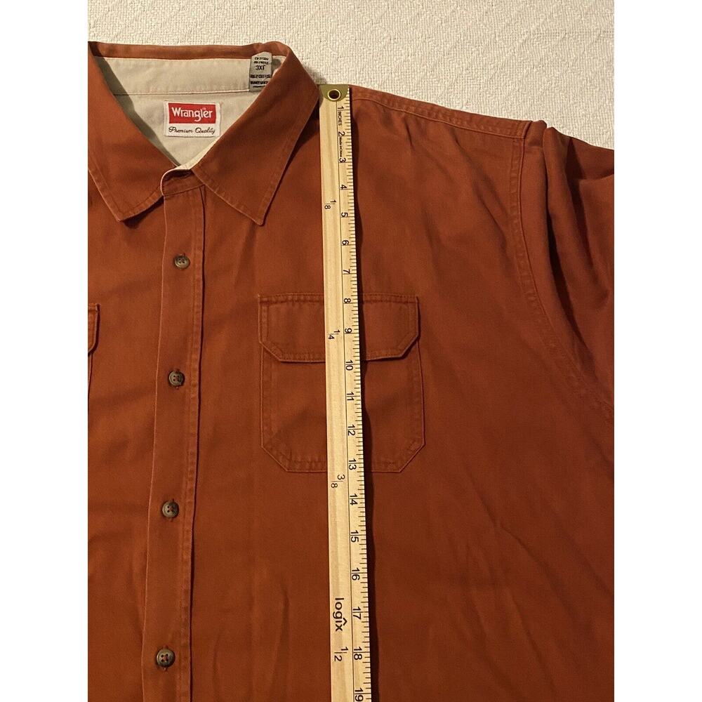 Wrangler Western Mens Button Down Shirt 3XL Terra Cotta/Red Long Sleeve Cotton - Picture 8 of 16